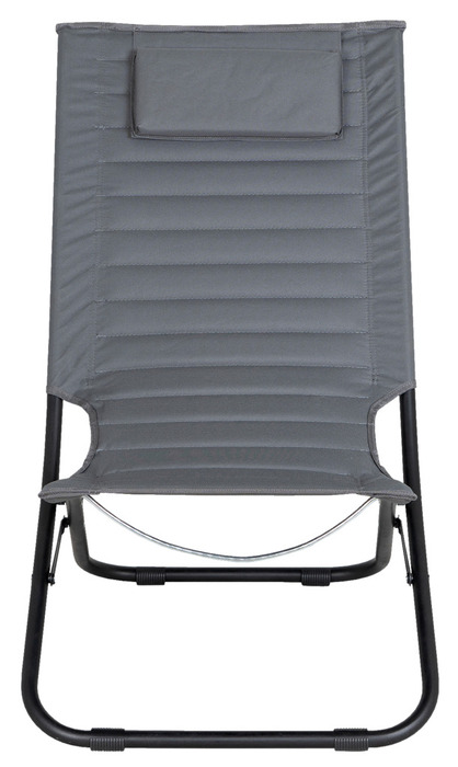 Campingstol foldbar grå/sort 51 x 74 x 74 cm - Sunlife